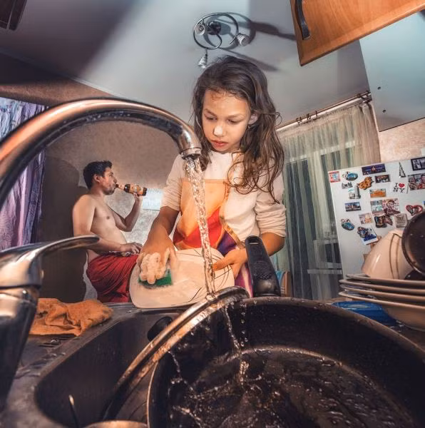 Ăn xong rồi thì đi rửa bát đi, bố còn bận uống bia cho... tiêu cơm. Ảnh: Marat Ca.