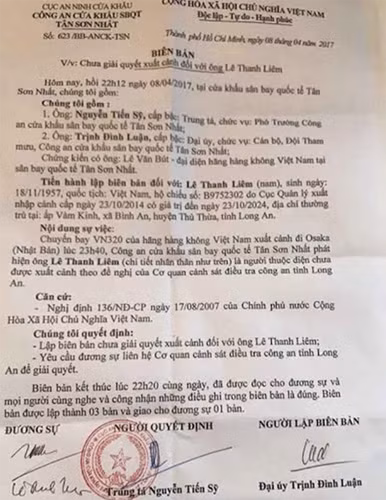 Phe binh cong an tinh vu chan xuat canh nguyen GD So Y te Long An