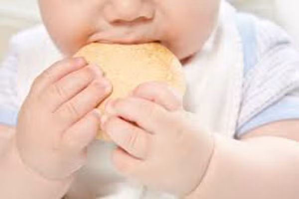  Nếu em bé của bạn đang ở độ tuổi này, hãy thỉnh thoảng cho bé mút, nhấm nháp thử 1 vài loại thức ăn mềm. Nhớ cho bé cầm miếng to để tránh trường hợp trẻ bị hóc, nghẹn khi đưa cả miếng thức ăn vào mồm. 