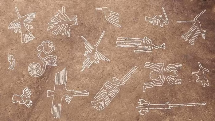 Thuộc vùng đồng bằng ven biển Peru, cách thủ đô Lima khoảng 400 km về phía nam, sa mạc Nazca là nơi sở hữu bộ sưu tập khổng lồ các họa tiết kỳ lạ được chạm khắc trên mặt đất, đa dạng về kích thước và hình dáng. Các nhà nhân chủng học tin rằng văn hóa Nazca bắt đầu từ khoảng năm 100 trước Công nguyên và phát triển mạnh mẽ từ năm 1-700 sau Công nguyên. Ảnh: Machutravelperu.