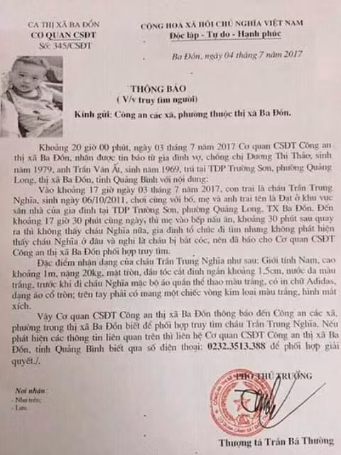 Ngày 3/7, bé Nghĩa đang chơi trước nhà thì đột nhiên mất tích. Sau nhiều ngày gia đình và lực lượng chức năng tìm kiếm, thi thể của bé được phát hiện tại khu vực cách nhà khoảng 2km (Ảnh: Soha).