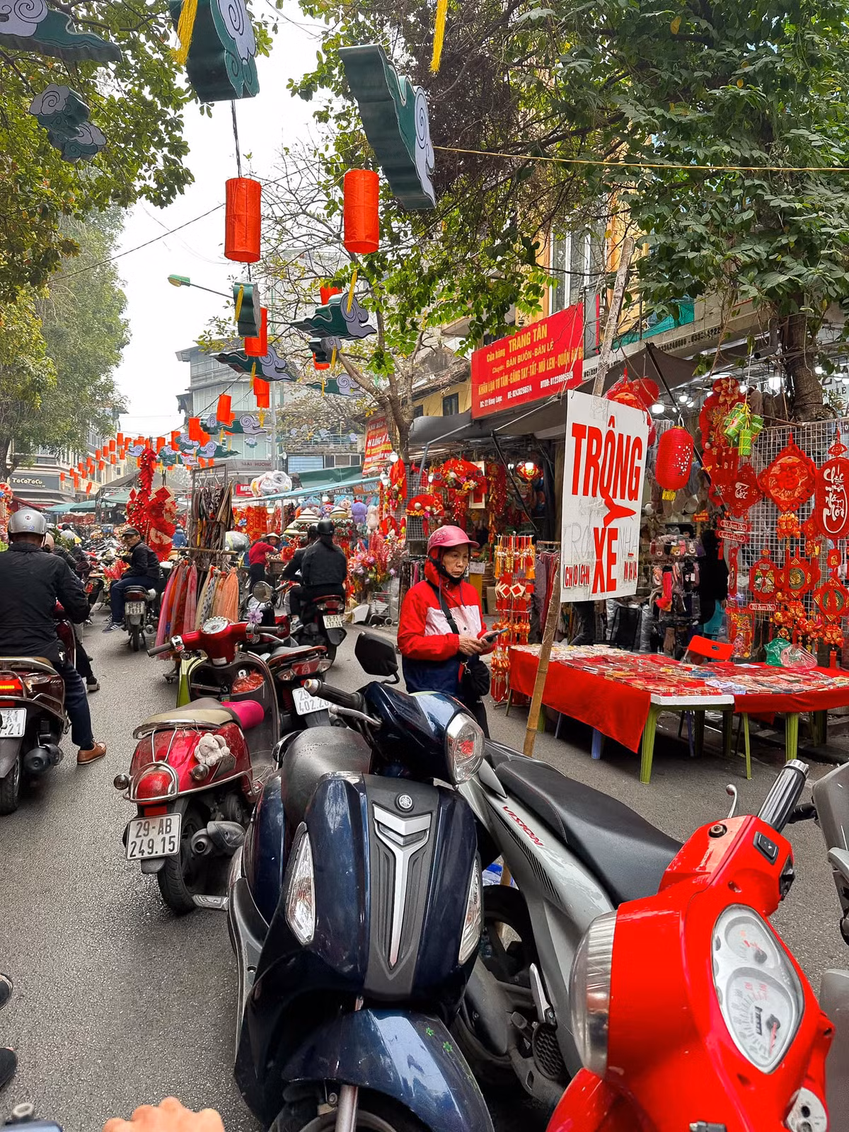 Nhiều người tìm mua đồ trang trí để về chưng đào, quất.