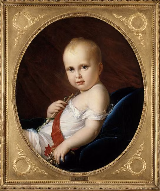 Sau đó, hoàng đế Napoleon cưới công chúa nước Áo là Marie Louise. Trong cuộc hôn nhân này, nhà vua lừng lẫy nước Pháp đã có người thừa kế - hoàng tử Napoleon Francis Joseph Charles (trong ảnh).