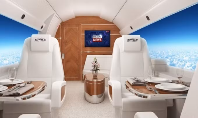 Với tốc độ 1.976 km/h và khả năng chở 12 - 18 hành khách, Spike hứa hẹn là một lựa chọn tiện lợi cho các chuyến bay siêu thanh sang trọng.