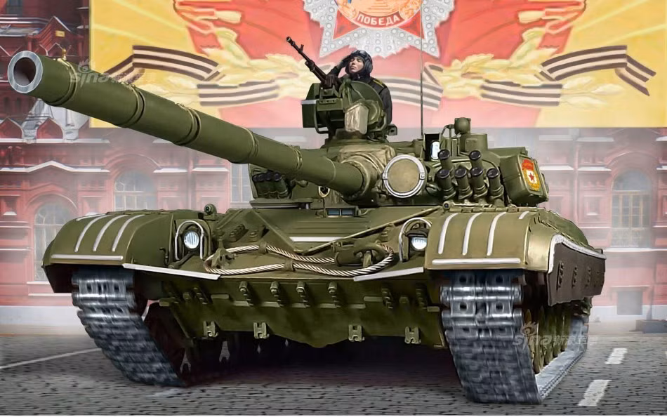 Xe tăng T-64 "ngạo nghễ" trên Quảng Trường Đỏ. Nguồn ảnh: Sina.