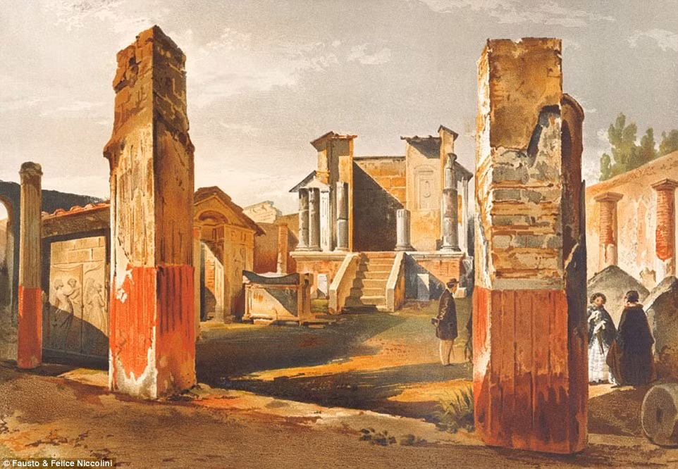 Chỉ trong 24 giờ đồng hồ, toàn bộ thành phố Pompeii bị chôn vùi trong tro bụi núi lửa. Trong ảnh là đền thờ Isis ở Pompeii.