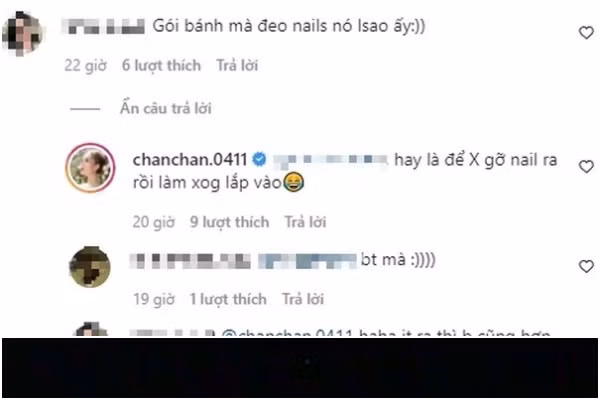 Nhiều người tỏ ra ngạc nhiên trước sự khéo léo, đảm đang của bà xã Xemesis. Bên cạnh đó, có netizen lại "soi" chuyện làm nail của cô nàng, họ để lại bình luận: "Gói bánh mà đeo nails nó làm sao ấy".