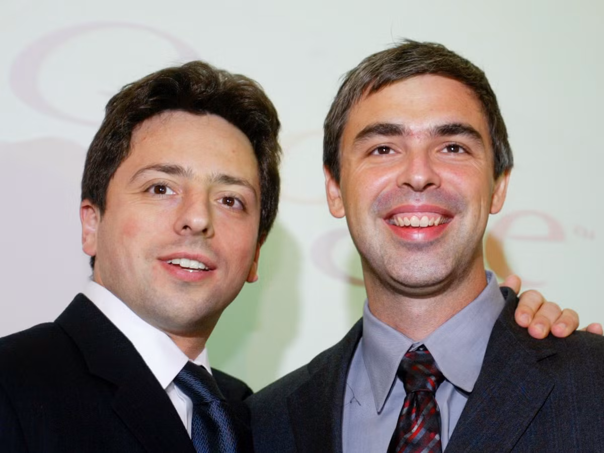 Hai nhà đồng sáng lập Google Sergey Brin và Larry Page nằm trong số những người những người giàu nhất thế giới trong năm qua. Ảnh: Getty.