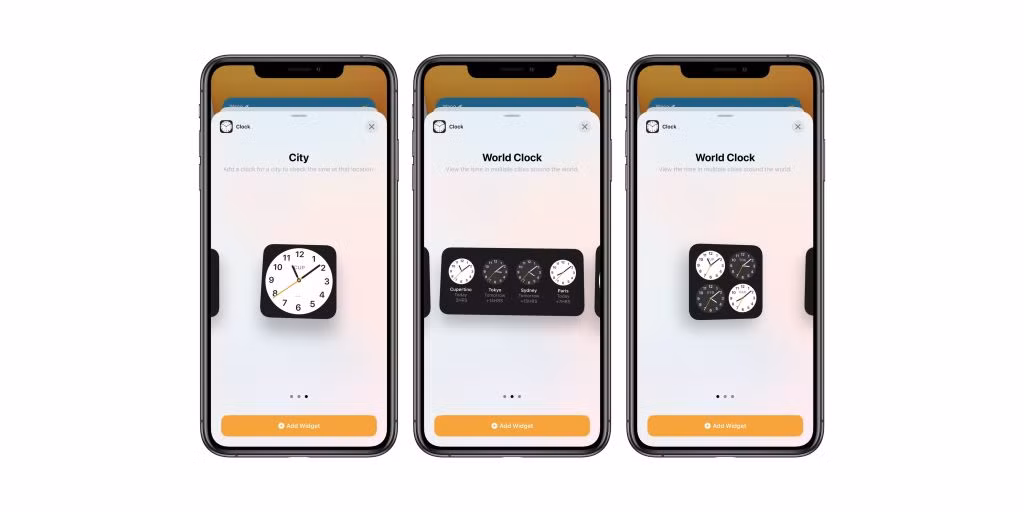 Ứng dụng Đồng hồ có thêm widget mới.