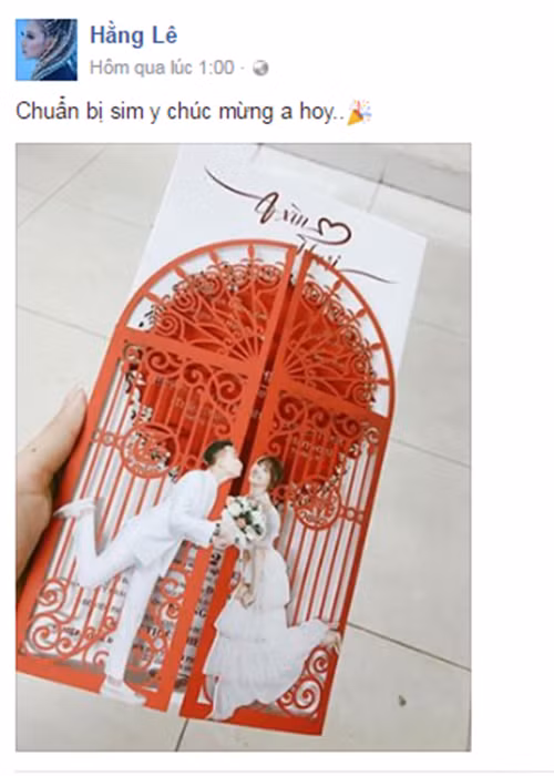 Ngoài Hoài Linh, Trấn Thành - Hari Won còn gửi thiệp cưới đến ca sĩ Minh Hằng. Trên trang cá nhân, Minh Hằng bày tỏ rất háo hức chuẩn bị trang phục để dự ngày vui của Trấn Thành. (Ảnh: Facebook Minh Hằng)