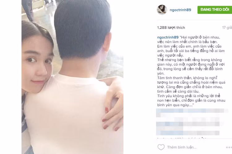 Trước đó, tình cũ của Ngọc Trinh cũng rất giàu có. Theo lời của nữ người mẫu, bạn trai 8 năm của cô là một doanh nhân Singapore. (Ảnh: Instagram nhân vật) 
