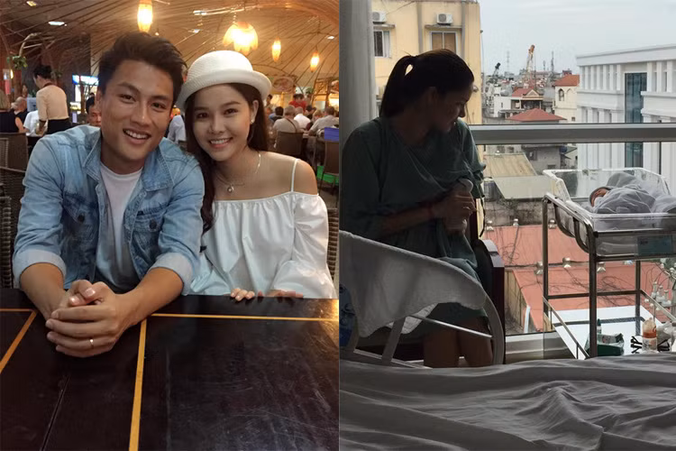 Cũng trong năm 2016, cầu thủ Mạc Hồng và người mẫu Kỳ Hân vui mừng chào đón con trai Tỏi vào ngày 22/11. (Ảnh: Facebook nhân vật) 