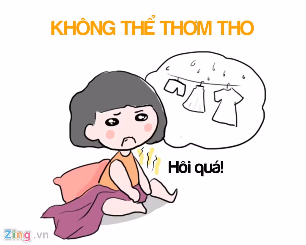 Dùng nước xả vải cũng không giúp quần áo bạn thơm hơn vì chúng không thể nào khô được trong thời tiết này.