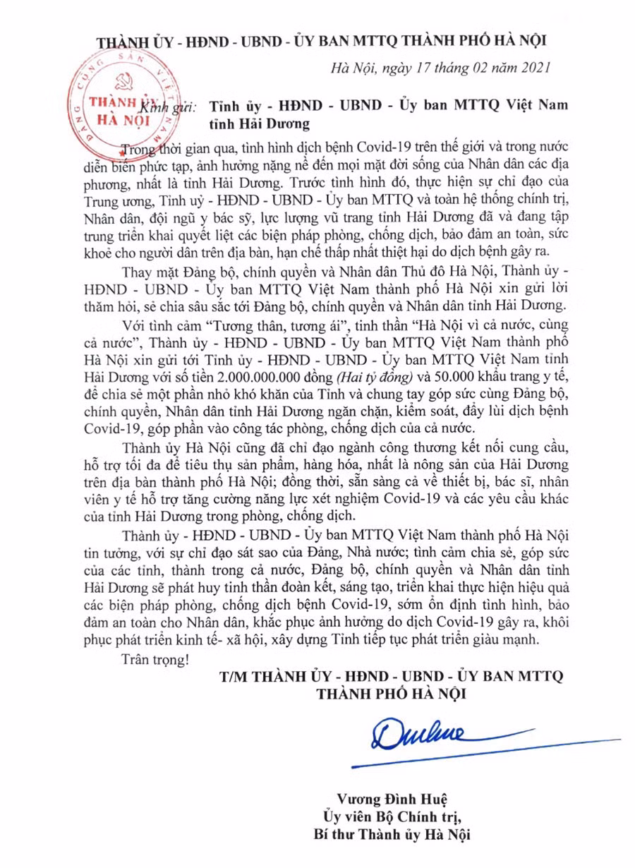 Hai Duong duoc Ha Noi tang 2 ty dong de chong dich COVID-19-Hinh-2