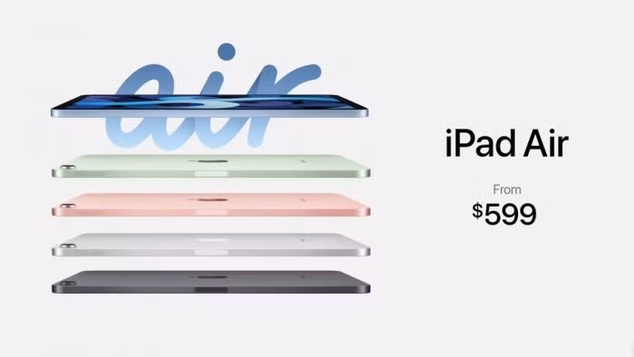 iPad Air mới cũng sẽ hỗ trợ Wi-Fi 6, ngoài cảm biến LiDAR, vẫn còn nhiều điểm nổi bật của bản nâng cấp iPad. IPad Air mới có giá khởi điểm 599 USD và sẽ có mặt trên thị trường vào tháng sau. Về mặt bảo vệ môi trường, nhôm tái chế và thiếc hàn được sử dụng trên bảng mạch PCB.