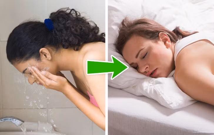 6. Rửa mặt bằng nước lạnh: Thói quen này không hề làm bạn tỉnh táo hơn mà nó kích hoạt hiện tượng được gọi là "Phản xạ lặn của động vật có vú". Phản xạ này làm giảm nhịp tim và huyết áp, giúp bạn dễ đi vào giấc ngủ.