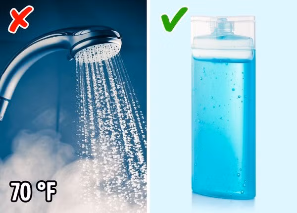 Gội đầu bằng nước lạnh để tóc bóng mượt: Đây là một sai lầm làm đẹp nhiều người mắc. Nước lạnh sẽ không làm tóc bạn bóng hơn. Lạnh dẫn đến thu hẹp các mạch tạm thời, đồng nghĩa với việc dòng chảy của các chất dinh dưỡng đến tóc bị ngừng lại. Bí quyết thực sự là hãy sử dụng một loại dầu dưỡng tóc tốt.