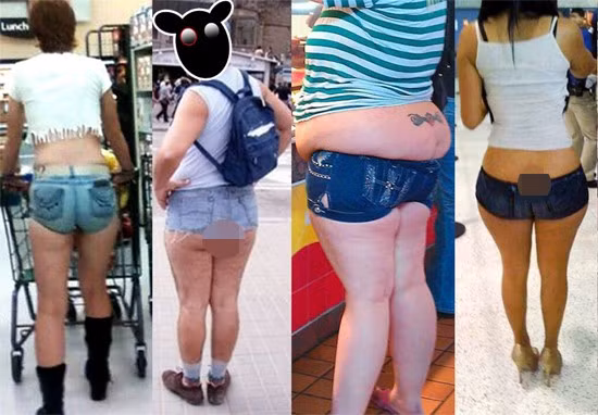 Đây chính là những thảm họa thời trang "dở khóc dở cười" với mốt quần short jeans cực ngắn chỉ hơn một găng tay.