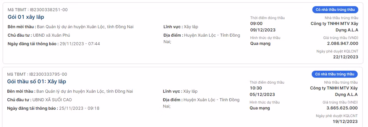 Đồng Nai: Cty A.L.A nhà thầu “bách phát bách trúng” tại Xuân Lộc Dong Nai: Cty A.L.A nha thau “bach phat bach trung” tai Xuan Loc