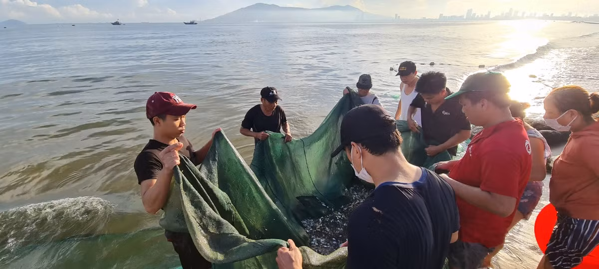 Ai cũng hồi hộp xem mẻ lưới sáng nay.