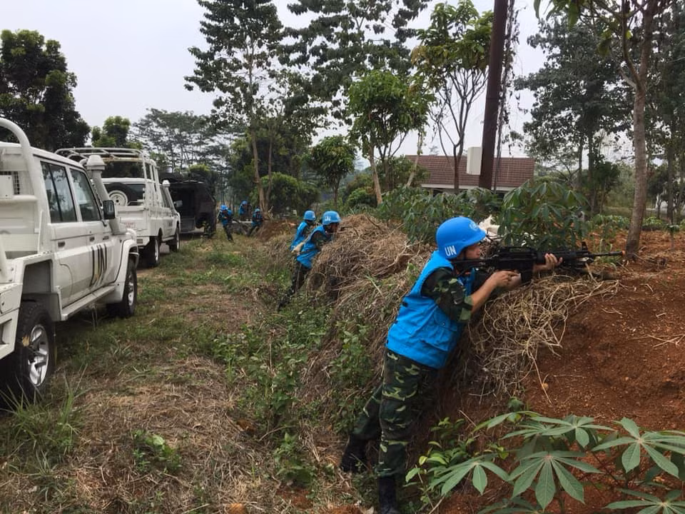 Trong thời gian huấn luyện tại Indonesia, các chiến sĩ Mũ Nồi Xanh của Việt Nam đã được tham gia đào tạo chuyên sâu về nhiệm vụ gìn giữ hoà bình theo quy chuẩn quốc tế. Nguồn ảnh: Indonews.