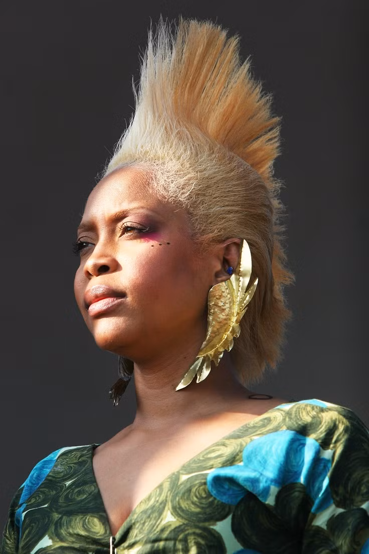 Erykah Badu gây sốc với hoa hình đuôi cá. Ảnh: Elle.