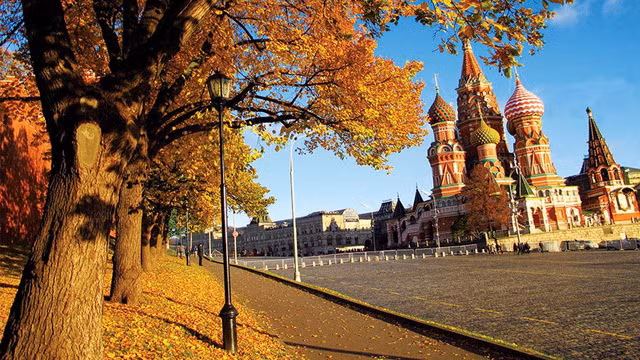 Mùa thu ở thủ đô Moscow dịu dàng, nhẹ nhàng với những con đường trải đầy lá vàng rơi hay trong những cánh rừng nằm giữa Moscow như: Neskuchny Sad, Sokolniki, Izmailovsky.