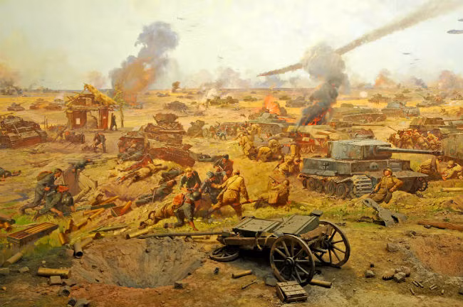 Từ ngày 5/7/1943, quân đội Đức quốc xã và Hồng quân Liên Xô giao tranh ác liệt tại khu vực Kursk. Cuộc chiến giữa các sư đoàn xe tăng của 2 bên vô cùng cam go nên gây ra thiệt hại lớn cho mỗi nước.