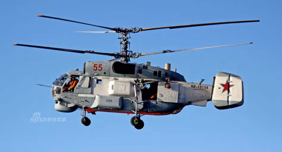 Hình ảnh trực thăng Ka-27 rõ mồn một được các tay máy của Hải quân Na uy chụp lại. Nguồn ảnh: QQ