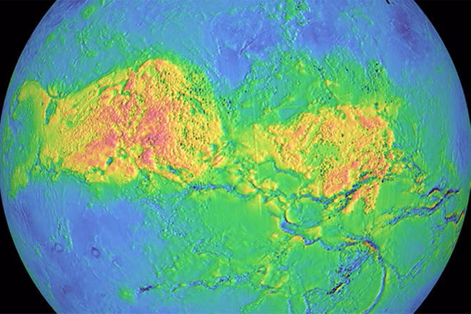 Đây là bản đồ không gian thực hiện vào năm 1990 do tàu vũ trụ NASA Magellan tiến hành thiết kế, tại cao nguyên lớn nhất trên sao Kim.
