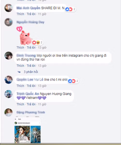 Fans kêu gọi bình chọn cho Hương Giang.