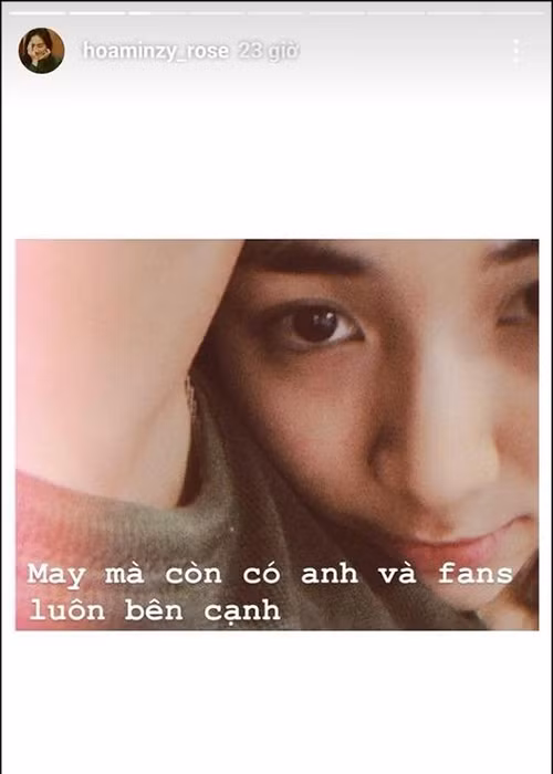 Trước khi công khai, Hòa Minzy úp mở hình ảnh tựa vai bạn trai tình tứ. Ảnh: Instagram