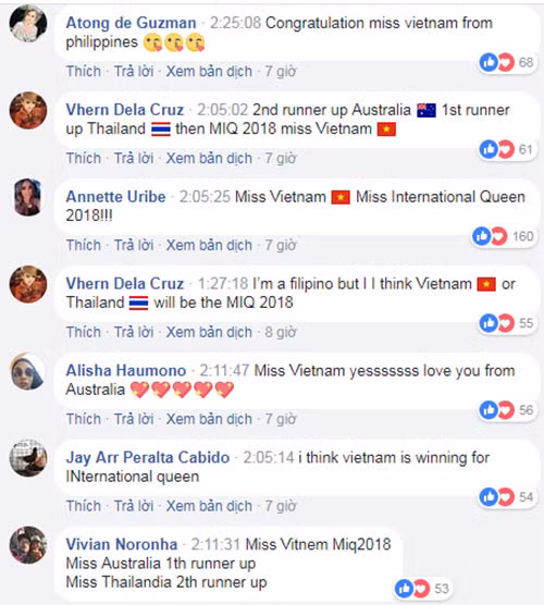 Hương Giang được fans quốc tế dự đoán đăng quang.