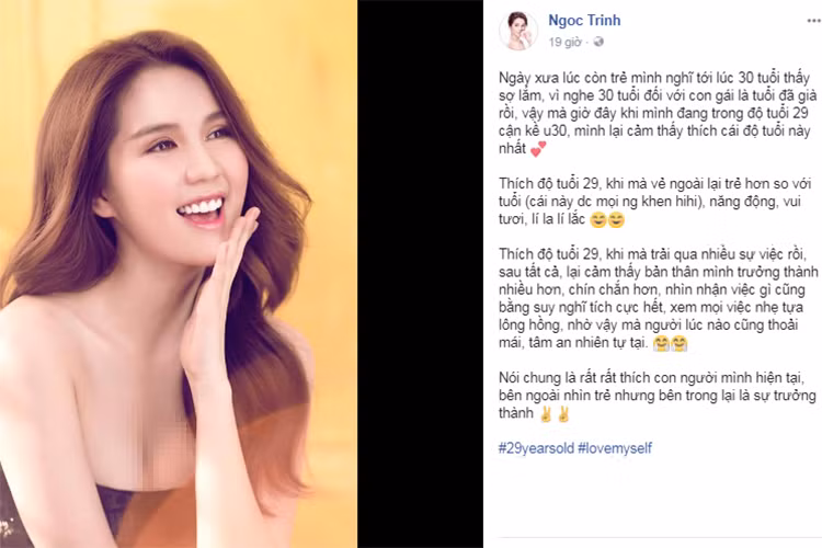  Hot Face sao Việt 24h: Ngọc Trinh tâm sự cô từng sợ tuổi 29, 30 nhưng giờ đây, cô lại thích ở độ tuổi này nhất.