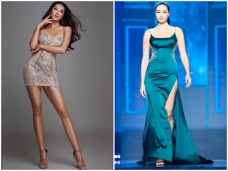 Anchilee cao 1m83, có số đo 3 vòng 98-72-88 cm. Kim Duyên cao 1m73, có số đo 3 vòng 90-63-93 cm.