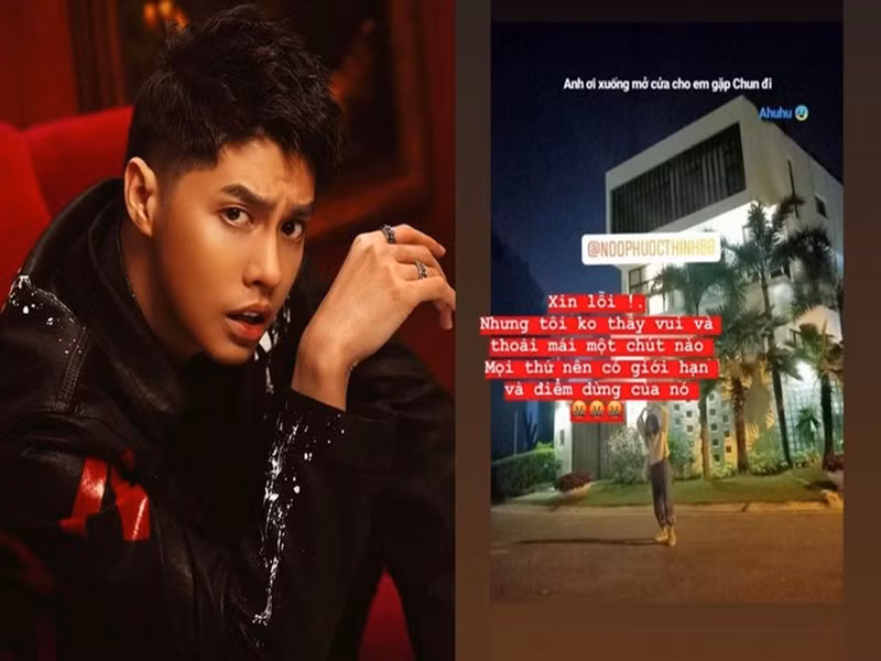 Noo Phước Thịnh từng bức xúc khi có một fan cuồng nhòm ngó nhà anh và ngang nhiên chụp ảnh trước cổng nhà để đăng tải trên mạng xã hội. Anh viết: “Xin lỗi, nhưng tôi không thấy vui và thoải mái một chút nào. Mọi thứ nên có giới hạn và điểm dừng của nó. Bạn thật sự nghĩ rằng việc này là hành động văn minh? Bạn cho rằng xâm phạm đời tư của người khác là niềm vui?”. Ảnh: Vietnamnet