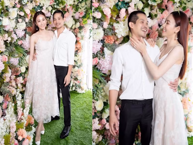 Đầu năm 2015, Ngân Khánh lên xe hoa cùng Đỗ Thiếu Quân. Ông xã của nữ diễn viên là một doanh nhân Việt kiều Hà Lan. Ảnh: FB Ngân Khánh