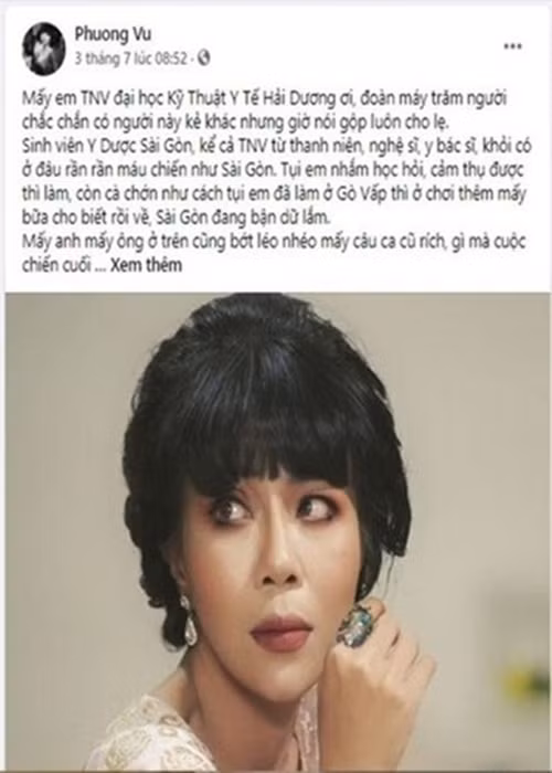 Không chỉ Angela Phương Trinh bị phạt vì vạ miệng, nhiều sao Việt cũng rơi vào trường hợp tương tự. MC Trác Thúy Miêu là một trong số đó. Tháng 7/2021, nữ MC đăng tải trên mạng xã hội facebook bài viết có dấu hiệu gây mâu thuẫn, kích động về việc các cán bộ, giảng viên, sinh viên Đại học Kỹ thuật, Y tế Hải Dương triển khai nhiệm vụ hỗ trợ chống dịch COVID-19 tại TPHCM. Ảnh: VTV