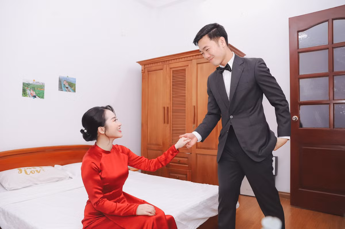 Xuân Trường và Nhuệ Giang yêu nhau từ năm 2015 nhưng ít khi chia sẻ lên mạng xã hội.