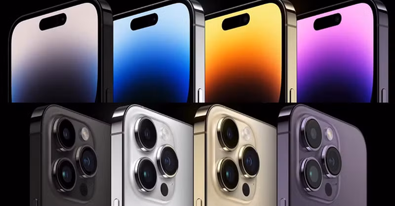 Hiện tại, iPhone 14 và 14 Plus có 5 tùy chọn màu sắc: đen, tím, trắng, đỏ, xanh dương. Trong khi đó, iPhone 14 Pro và 14 Pro Max có các màu: đen, bạc, vàng (Gold) và tím.