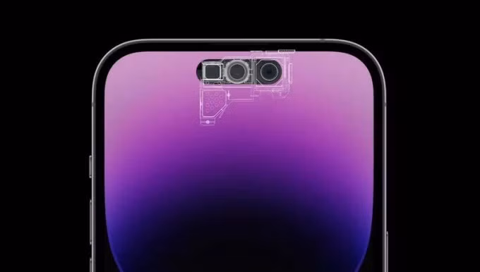 Apple cũng thực hiện nâng cấp quan trọng là chuyển cảm biến tiệm cận, vốn được đặt phía dưới Dynamic Island trên iPhone 14 Pro và 14 Pro Max, vào bên trong nó.