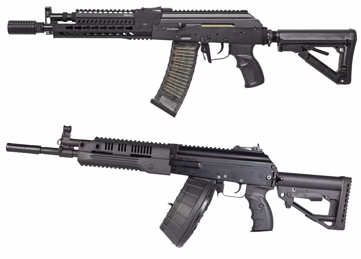Súng máy RPK-16 có thể sử dụng nhiều loại hộp tiếp đạn khác nhau, có thể là của AK-74, RPK-74 hoặc hộp tiếp đạn hình trống mới, với sức chứa 96 viên; vì vậy súng có thể khai hỏa trong thời gian dài mà không cần phải thay hộp tiếp đạn. Ảnh: Súng máy RPK-16 với hộp tiếp đạn trống và dài - Nguồn: Topwar.