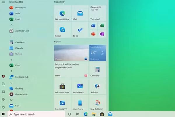Ban cap nhat Windows 10 voi menu Start duoc nang cap