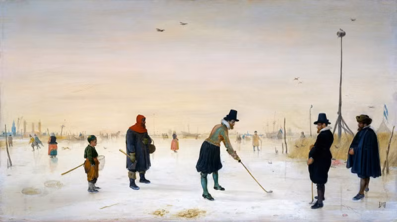 Người chơi Kolf trên băng, tác phẩm của Hendrick Avercamp (1625). 