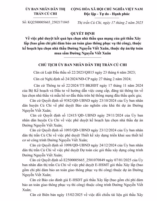 TP HCM: Gói thầu làm đường Nguyễn Viết Xuân gần 17 tỷ về tay Cty Tiến Phương TP HCM: Goi thau lam duong Nguyen Viet Xuan gan 17 ty ve tay Cty Tien Phuong