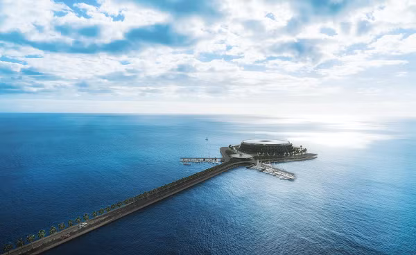 Eco-Floating nằm ngoài biển và được hệ thống bệ sàn nổi nâng đỡ.
