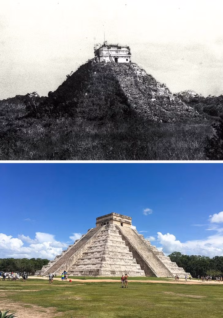 Chichen Itza ở Mexico là một trong những địa điểm nổi tiếng thế giới thu hút đông khách du lịch ghé thăm mỗi năm. So với thời điểm năm 1892, Chichen Itza hiện thay đổi khá nhiều.