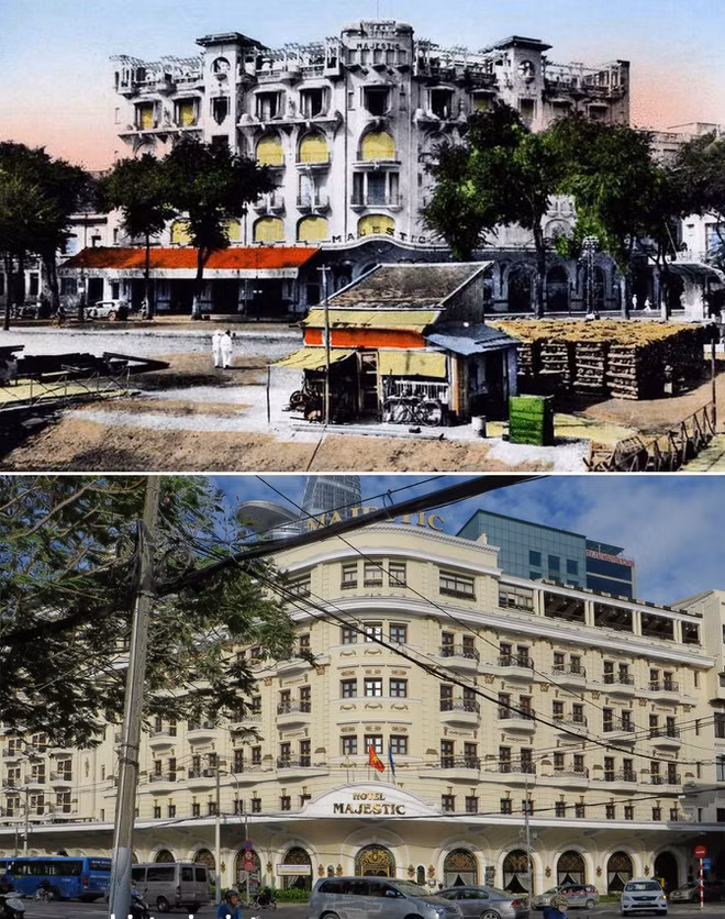 Khách sạn Majestic vừa được xây xong ở góc đường Catinat và Quai de Commerce năm 1925 và khách sạn Majestic ngày nay trên góc đường Đồng Khởi và Tôn Đức Thắng. Kiến trúc của khách sạn Majestic ban đầu rất ấn tượng theo phong cách art-nouveau (nghệ thuật mới).