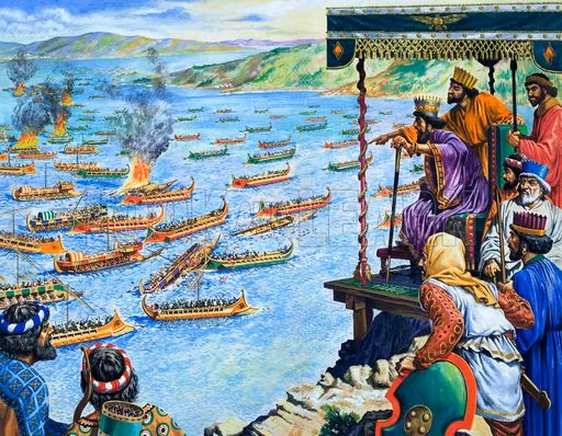 Ngoài ra, Đô đốc Ariabignes của Ba Tư đồng thời là em trai nhà vua Xerxes tử chiến tại Salamis khiến đế chế này tổn thất lớn. Sĩ khí của quân Ba Tư cũng vì thế giảm sút.