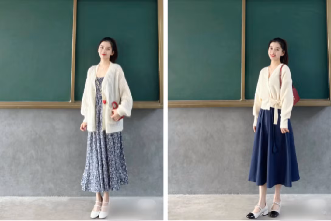 Trang phục cô Đan Đan chọn cũng rất đa dạng, có quần áo bình thường, có váy vóc, có cổ phục cách tân...
